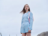 チェリークロップテリーフーディージップアップ／CHERRY CROP TERRY HOODIE ZIP UP [SKY]