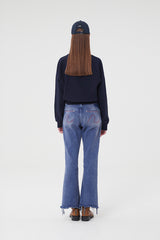 ウィティーバニーVネックスウェットシャツ／WITTY BUNNY V-NECK SWEATSHIRT [NAVY]