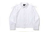 ショルダーオープンリボンシャツ / SHOULDER OPEN RIBBON SHIRT_WHITE