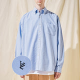 VZロゴビックオーバーフィットオックスフォードシャツスカイブルー/VZ Logo Big Over Fit Oxford Shirt Skyblue (6683361050742)