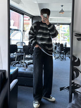 uring stripe angora round knit