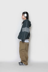 パイピングカラーフードジップアップ / Piping Color Hood Zip-up