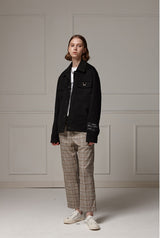 Suede wide pocket jacket - Black (4618121937014)
