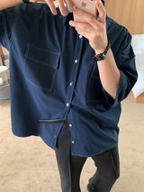 ネバースティッチデニムショートスリーブシャツ