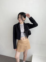 エリス２ボタンクロップミニマルブレザーショートジャケット/[MADE] Eris Two Button Crop Minimal Blazer Short Jacket