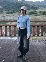 プラントワイドデニムパンツ