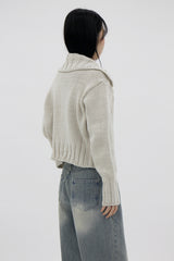 ルベンカラージップアップカーディガン / Ruben Collar Zip-up Cardigan (6color)