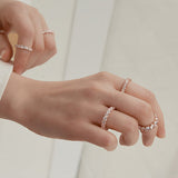 テニスリング/[Golden Child] 3.5MM prongsetting Tennis Ring (Rose Gold)