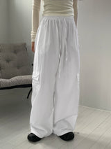 Liverd Cargo Pocket Washing Linen Two-Way Jogger Wide Pants