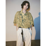 ブリーチダイングストラップシャツ / BLEACH DYEING STRAP SHIRT_YL
