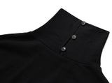 back button long sleeve chest tip turtle neck black (6615508942966)