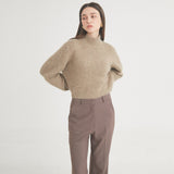 ウールストライプフレアパンツ / Wool Stripe Flare Pants (Brown)