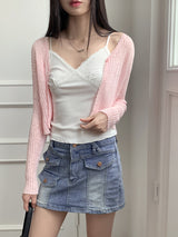 キューぺY2Kハイティーンカーゴポケットミニデニムスカート / Cyupe Y2K High Teen Cargo Pocket Mini Denim Skirt