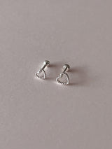 [92.5silver] ドットハートピアス