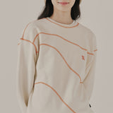 ウェーブステッチスウェットシャツ / WAVE STITCH SWEAT SHIRT_OATMEAL