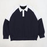 カラーブロックボタンスウェットシャツ / Color Block Button Sweatshirt_2color
