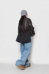 クロップレザーカーディガン / Crop leather cardigan