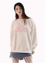 robotjellybear Sweatshirt - ivorypink (6636648530038)