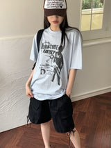 ボンツープリントオーバーフィット半袖Tシャツ