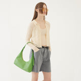 CURVED SHAPE BAG (GREEN) (6579671433334)
