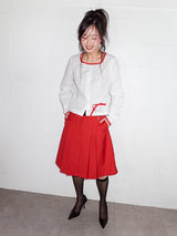 VIVID PLEATS SKIRT (TOMATO)