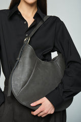 Hバックルソフトレザーダンプリングバッグ / H-Buckle Soft Leather Dumpling Bag (gray)