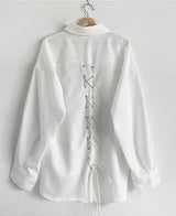 [自主製作] [Restock] サベージアイレットバルーンシャツ/ Savage Eyelet Balloon Shirt (2 color)