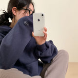 [Bellide made/fleece-lined wool] Berrygood fleece-lined wool embroidery hoodie