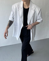 90's リネンデッキステッチオーバーサイズジャケット / 90's Linen Decki Stitch Oversized Jacket (2 colors)