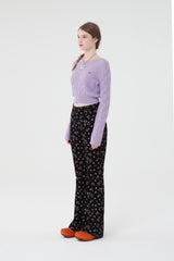 スモールチェリークロップ丈ニット／SMALL CHERRY CABLE CROP KNIT [LIGHT LAVENDER]