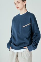 ポケットジップアップスウェットシャツT63/Pocket Zip-up Sweatshirt T63 Dark Teal Blue