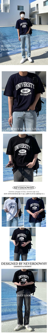JR ユニバーシティプリンティングルーズフィットTシャツ