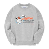 ウィティーバニーワーディングドロップスウェットシャツ／WITTY BUNNY WORDING DROP SWEATSHIRT [MELANGE GRAY]