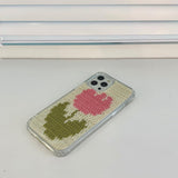 チューリップクロチェットハードジェルケース(ピンクチューリップ)