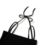 Halter Ribbon Top [BLACK] (6674528305270)