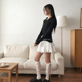 Lisen Ribbon Lace Balletcore Low Rise Mini Skirt