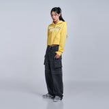 acme de la vie / Sanrio HELLO KITTY LETTERING CROP HOODIE ZIP UP YELLOW