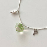 クリアグリーンハートネックレス/CLEAR GREEN HEART NECKLACE