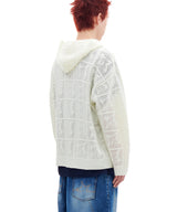 NET KNIT HOOD ZIP-UP (IVORY)