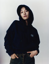 Wセラーロゴクロップドフーディー/W SELLER LOGO CROPPED HOODIE GREY(CV2CFFM402A)