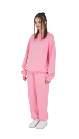 [IPT007-5] CIRCLE GLITTER LOGO JOGGER PANTS PINK