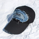 denim patchwork ball cap (denim)