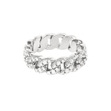 ストーン キューバ リング / [S925] Stones Cuban Ring (white,silver)