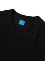 カーブネックロゴ半袖Tシャツ / Curved Neck Logo Short Sleeve T-shirt T75 Black