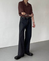 AT cornerヘアリーVネック半袖襟付きニット/ AT corner Hairley V-collar Knitwear (3 colors)