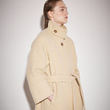 バルマカンボウクルコート / Balmacaan boucle coat beige