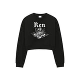 Renクロップスウェットシャツ/0 9 Ren crop sweatshirt - BLACK