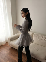 【SET】Shopee リボンストラップノーカットノースリーブリブTシャツ