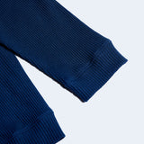 ラウンドネックワッフルカーディガン/DAMP ROUND-NECK WAFFLE CARDIGAN_NAVY