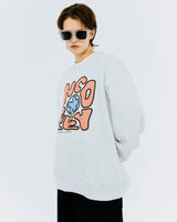 スプレッドスウェットシャツ/SPREAD NCOVER SWEATSHIRT-WHITE MELANGE